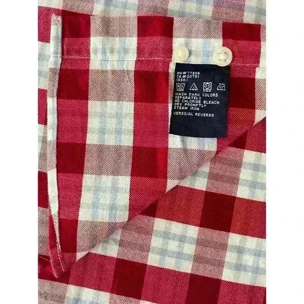 Tommy Hilfiger Mens Size XL Vintage Shirt Red Plaid Summer Fun Retro Cool Cotton - Picture 11 of 13